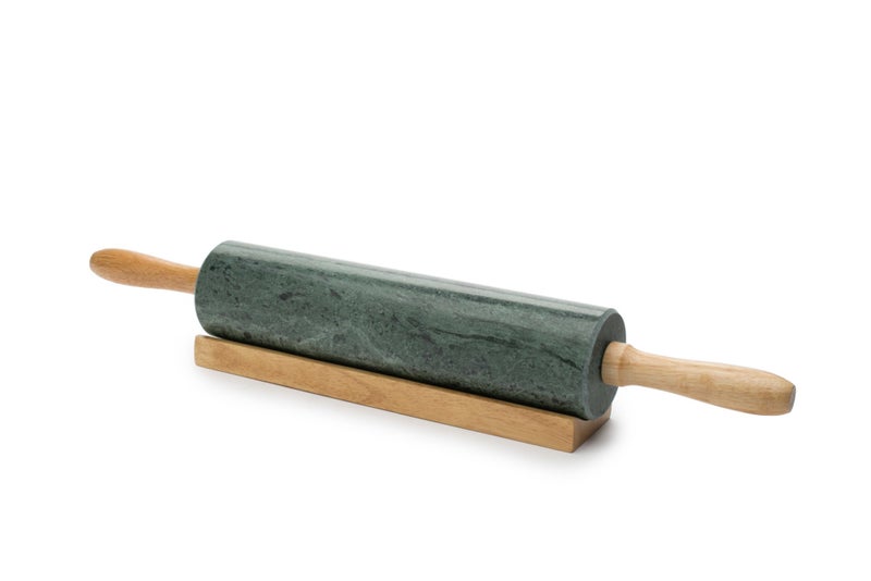 Fox Run Marble Rolling Pin and Base, Green 2.5 x 18 x 3 inches - Image 1